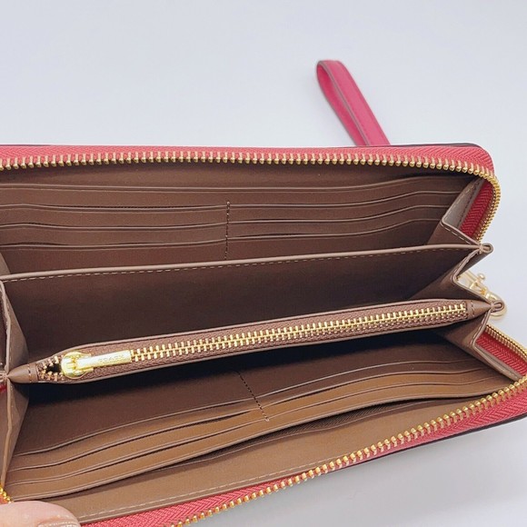 Coach C6995 Long Zip Around Wallet In Signature Canvas With Disco Patches NWT - Picture 7 of 9